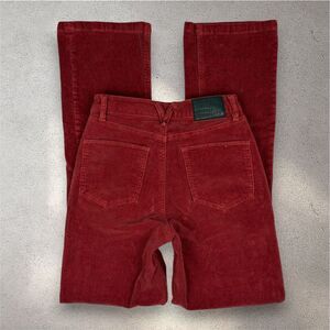 Volcom Stoned Bootleg Corduroy Pants Women's 25 Red High Rise Y2K Stretch EUC